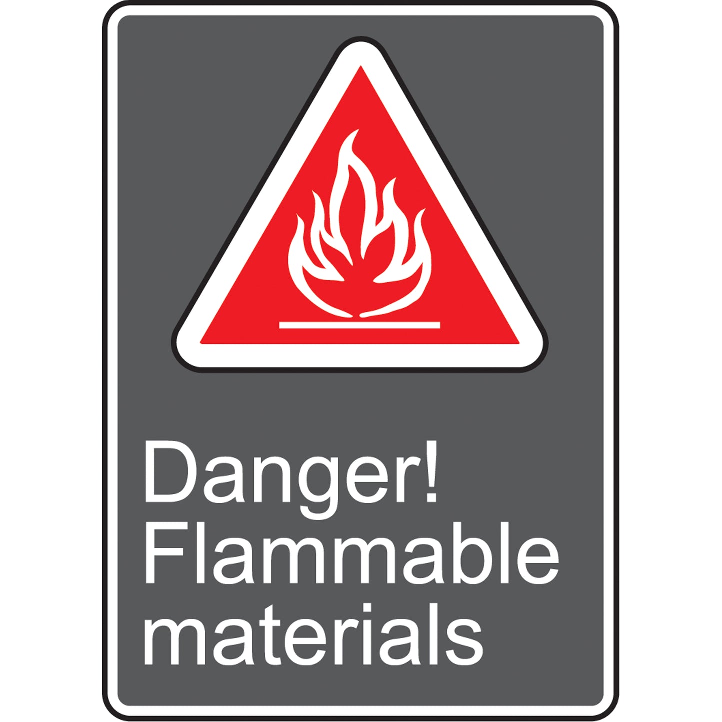 Accuform Signs Danger! Flammable Materials CSA Standard Safety Sign, 14" x 10", Vinyl, English with Pictogram