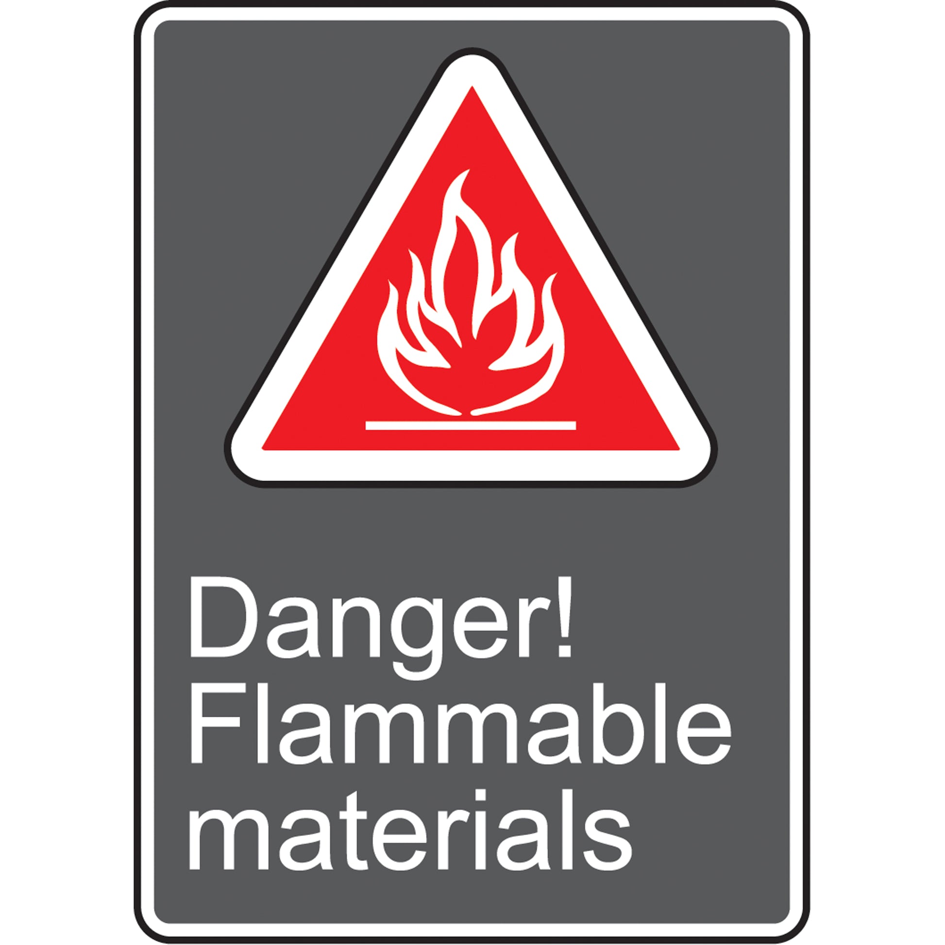 Accuform Signs Danger! Flammable Materials CSA Standard Safety Sign, 14" x 10", Vinyl, English with Pictogram