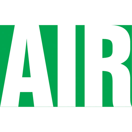 Accuform Signs "Air" Pipe Marker, Self-Adhesive, 1" H x 8" W, White on Green