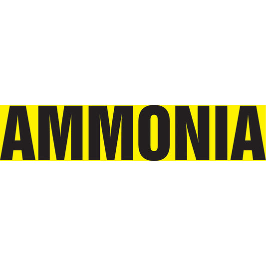 Accuform Signs "Ammonia" Pipe Marker, Self-Adhesive, 1" H x 8" W, Black on Yellow
