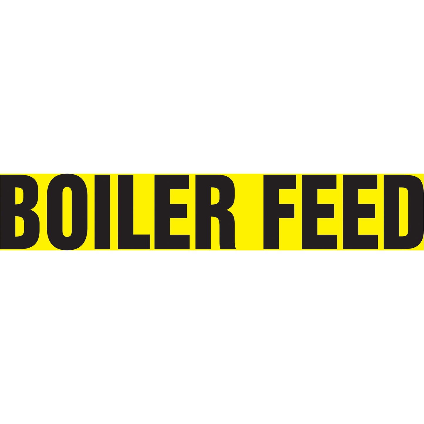 Accuform Signs "Boiler Feed" Pipe Marker, Self-Adhesive, 1" H x 8" W, Black on Yellow