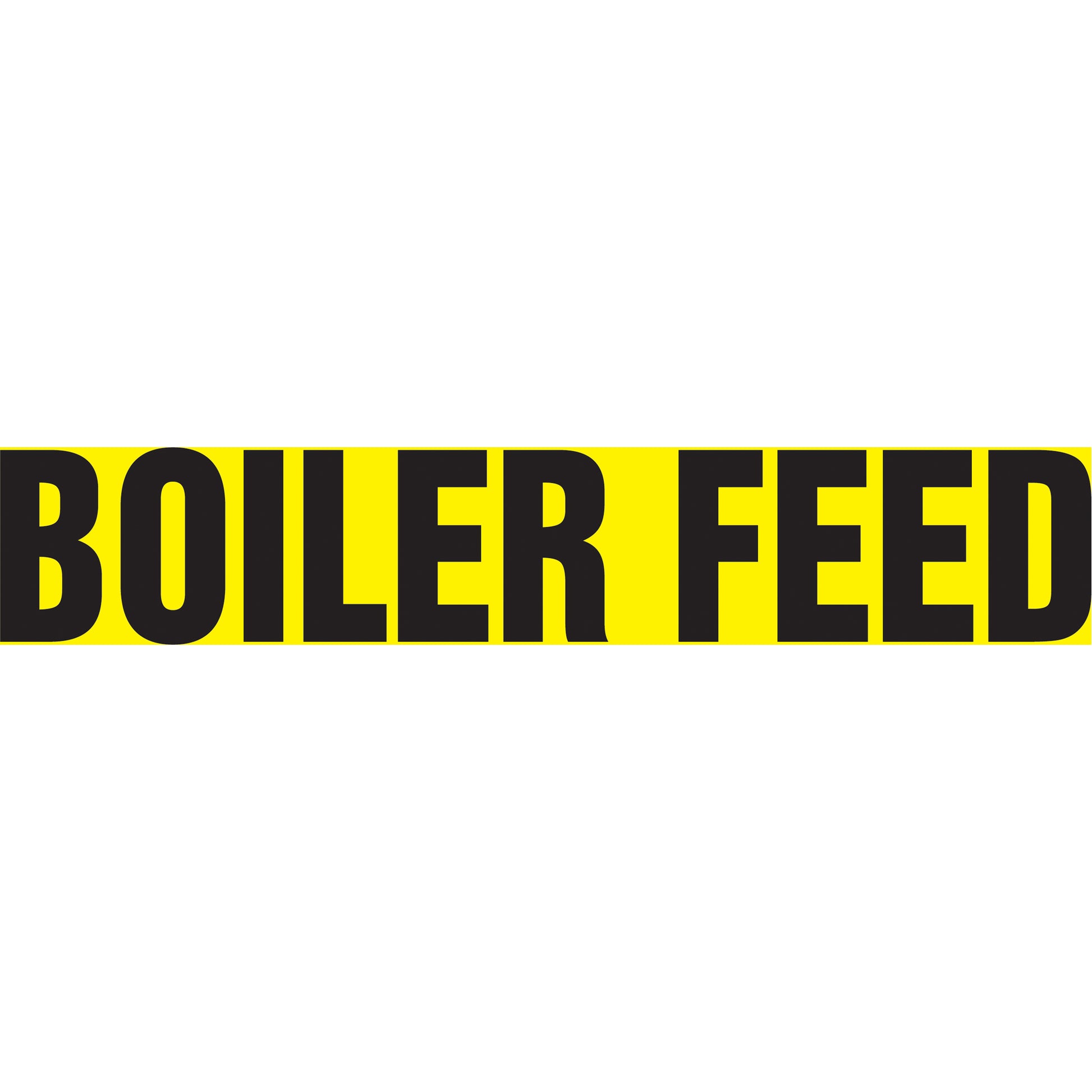 Accuform Signs "Boiler Feed" Pipe Marker, Self-Adhesive, 2-1/2" H x 12" W, Black on Yellow