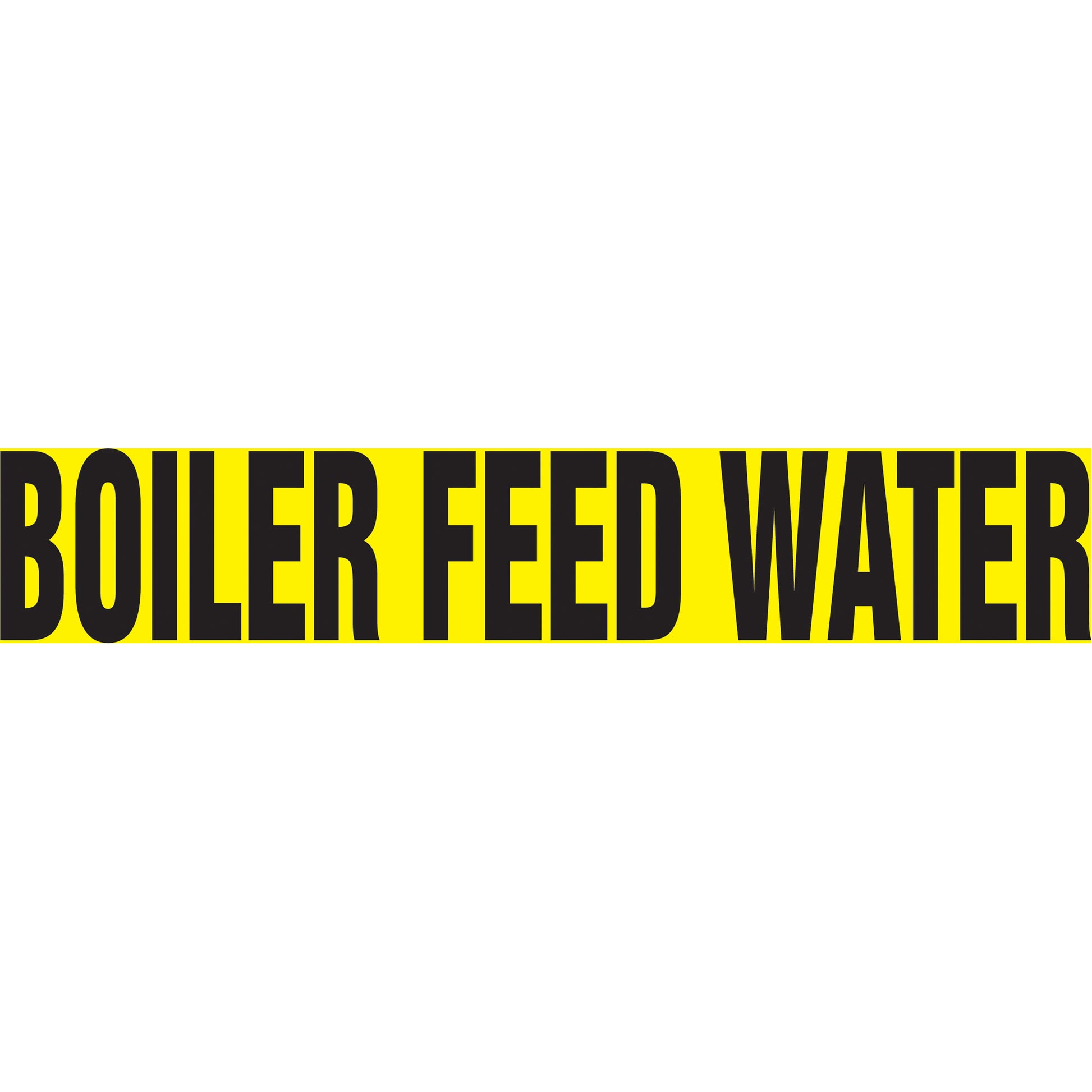 Accuform Signs "Boiler Feed Water" Pipe Marker, Self-Adhesive, 2-1/2" H x 12" W, Black on Yellow