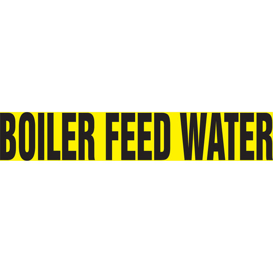 Accuform Signs "Boiler Feed Water" Pipe Marker, Self-Adhesive, 2-1/2" H x 12" W, Black on Yellow