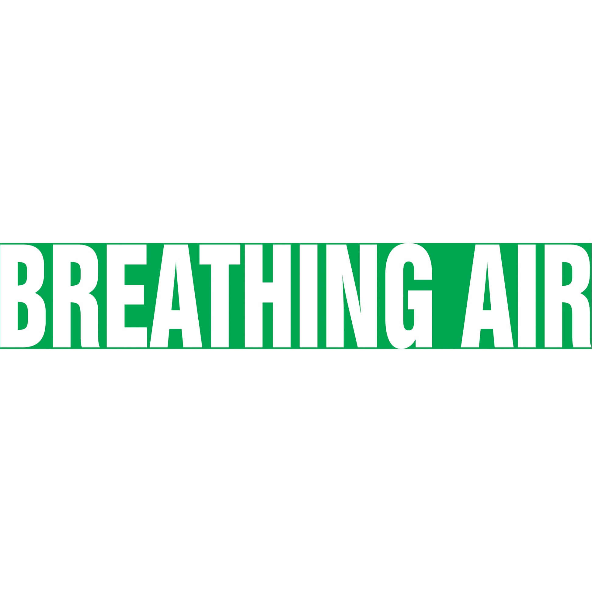 Accuform Signs "Breathing Air" Pipe Marker, Self-Adhesive, 1" H x 8" W, White on Green