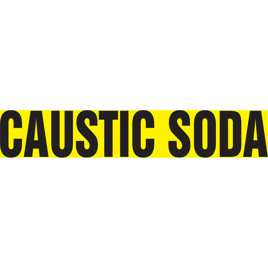 Accuform Signs "Caustic Soda" Pipe Markers, Self-Adhesive, 2-1/2" H x 12" W, Black on Yellow