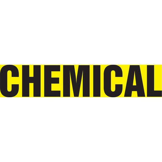 Accuform Signs "Chemical" Pipe Markers, Self-Adhesive, 4" H x 24" W, Black on Yellow