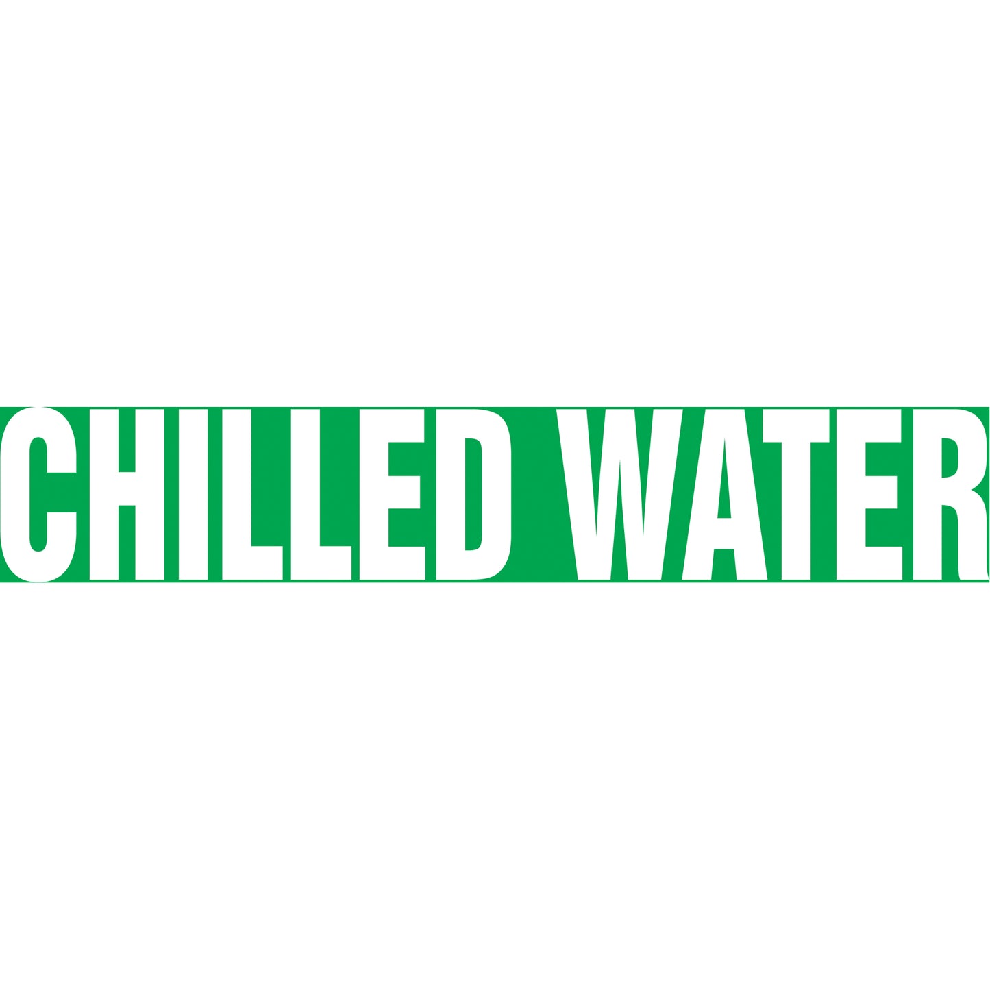 Accuform Signs "Chilled Water" Pipe Markers, Self-Adhesive, 4" H x 24" W, White on Green