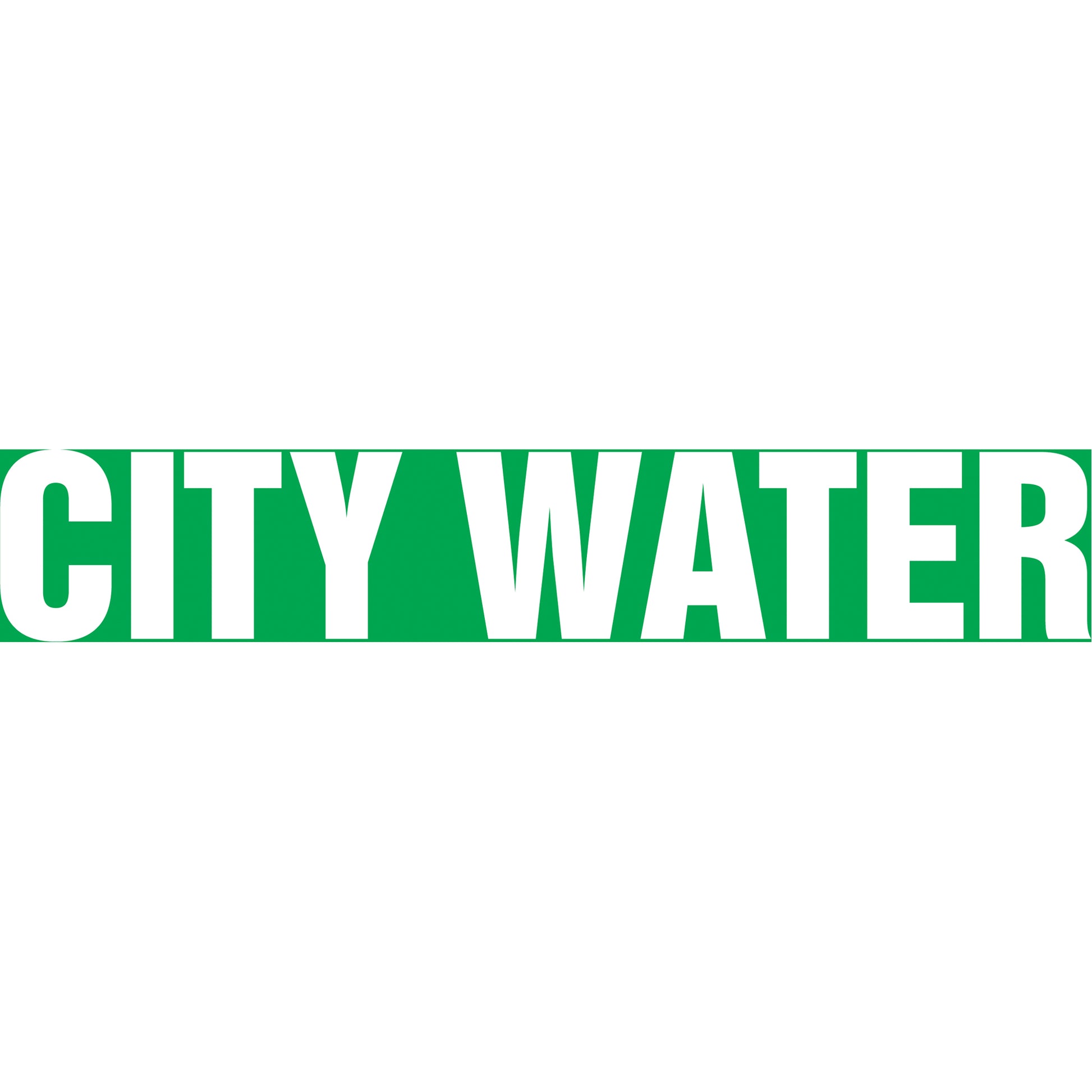 Accuform Signs "City Water" Pipe Markers, Self-Adhesive, 4" H x 24" W, White on Green