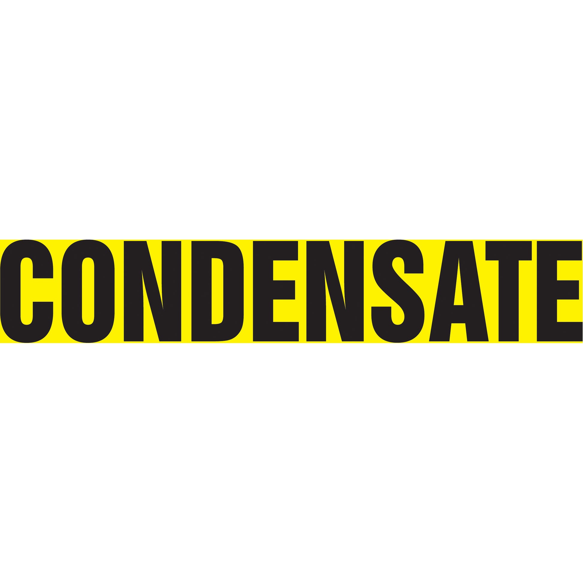 Accuform Signs "Condensate" Pipe Markers, Self-Adhesive, 2-1/2" H x 12" W, Black on Yellow