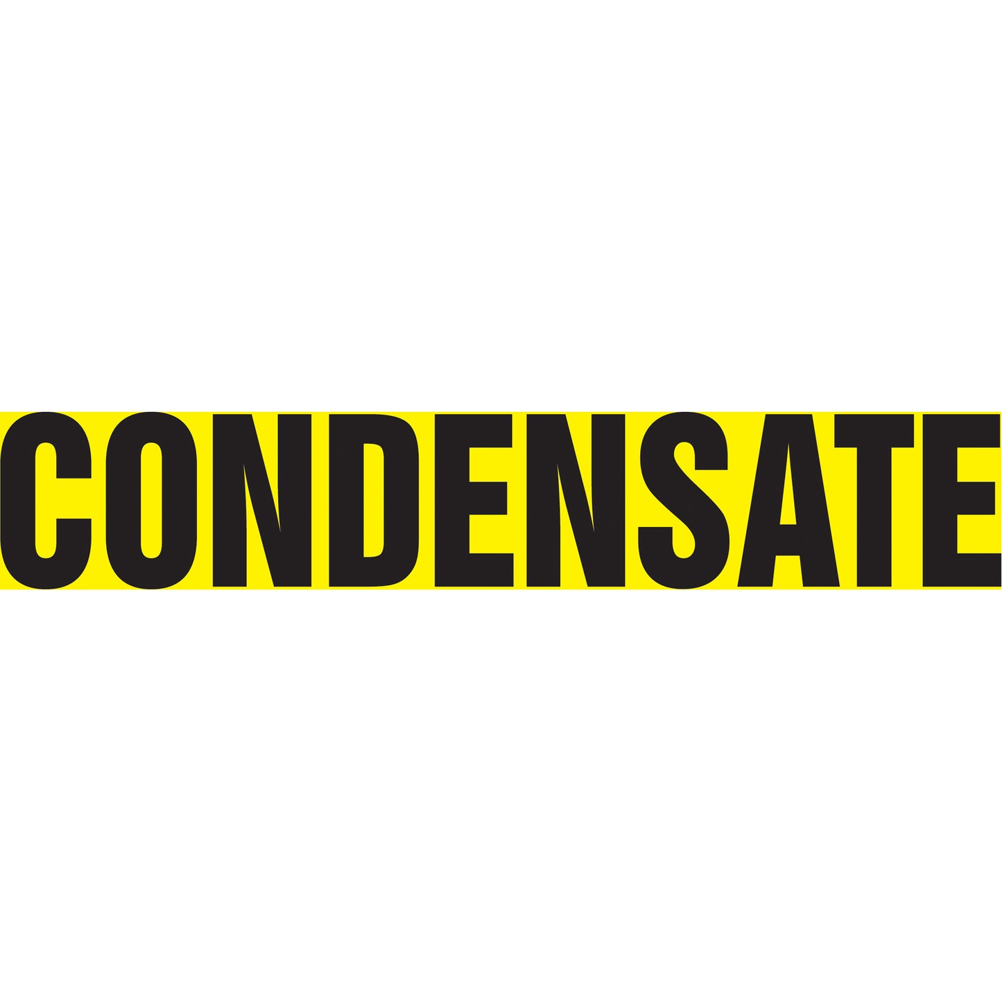Accuform Signs "Condensate" Pipe Markers, Self-Adhesive, 4" H x 24" W, Black on Yellow