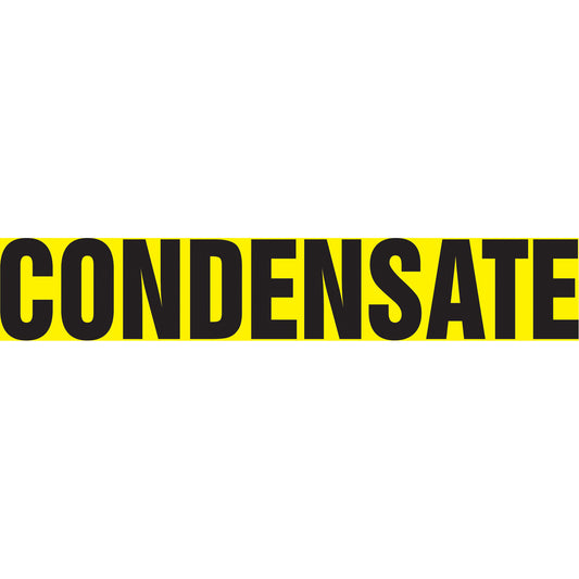 Accuform Signs "Condensate" Pipe Markers, Self-Adhesive, 4" H x 24" W, Black on Yellow
