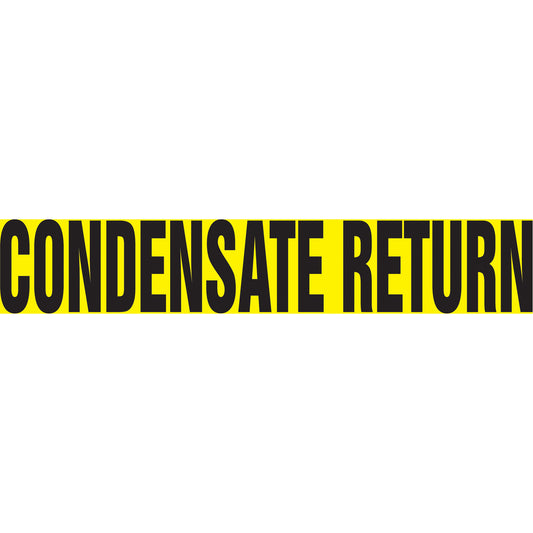 Accuform Signs "Condensate Return" Pipe Markers, Self-Adhesive, 4" H x 24" W, Black on Yellow
