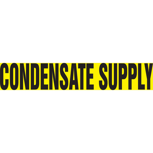 Accuform Signs "Condensate Supply" Pipe Marker, Self-Adhesive, 1-1/2" H x 8" W, Black on Yellow