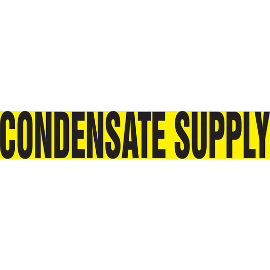 Accuform Signs "Condensate Supply" Pipe Marker, Self-Adhesive, 2-1/2" H x 12" W, Black on Yellow