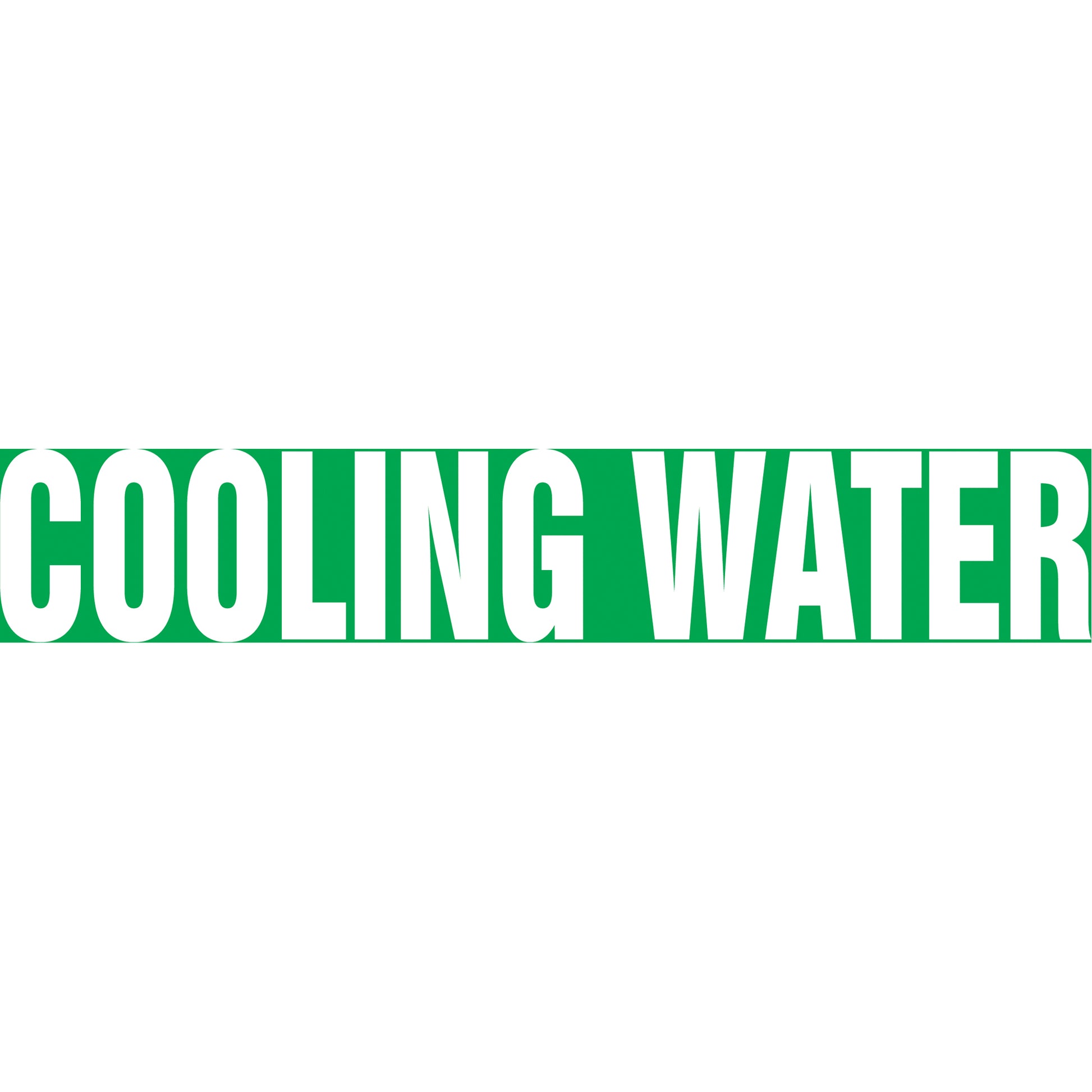 Accuform Signs "Cooling Water" Pipe Markers, Self-Adhesive, 4" H x 24" W, White on Green