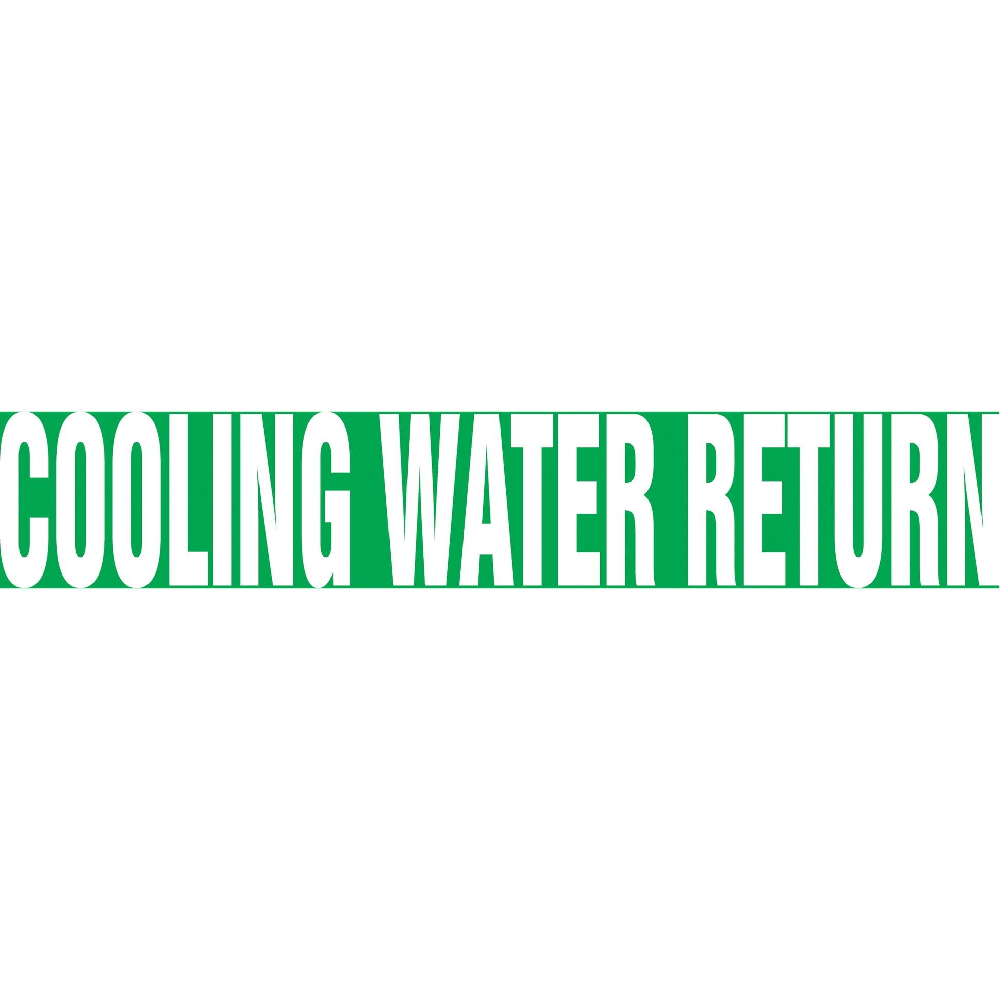 Accuform Signs "Cooling Water Return" Pipe Markers, Self-Adhesive, 4" H x 24" W, White on Green