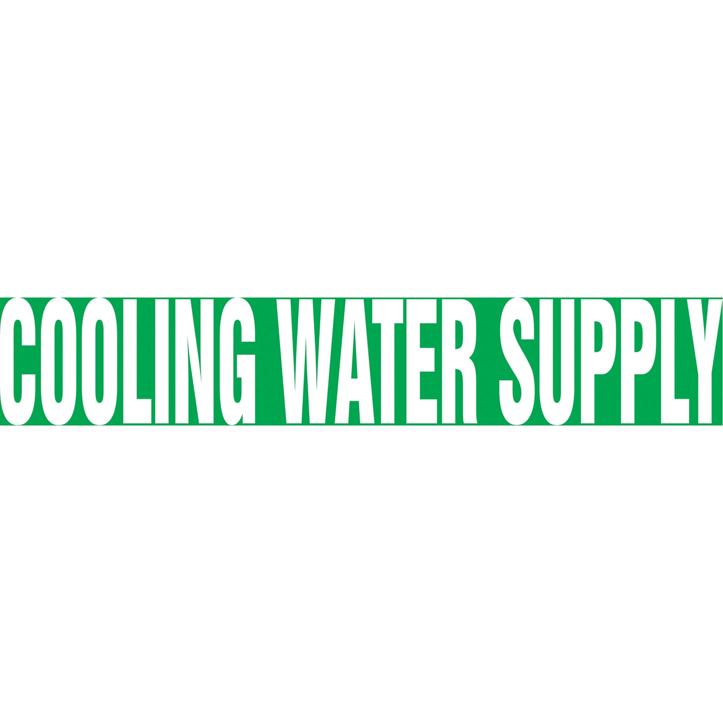 Accuform Signs "Cooling Water Supply" Pipe Marker, Self-Adhesive, 2-1/2" H x 12" W, White on Green