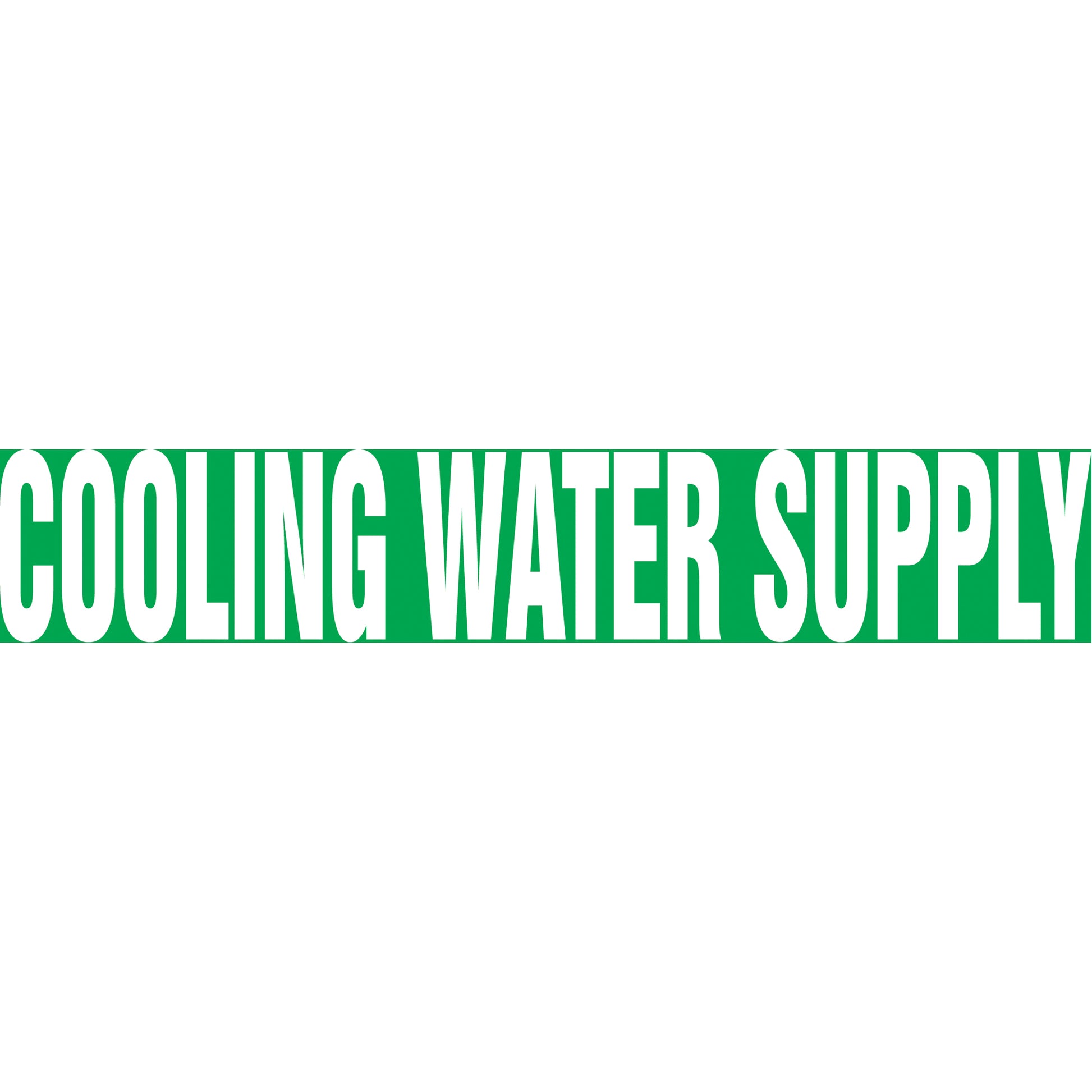 Accuform Signs "Cooling Water Supply" Pipe Marker, Self-Adhesive, 2-1/2" H x 12" W, White on Green