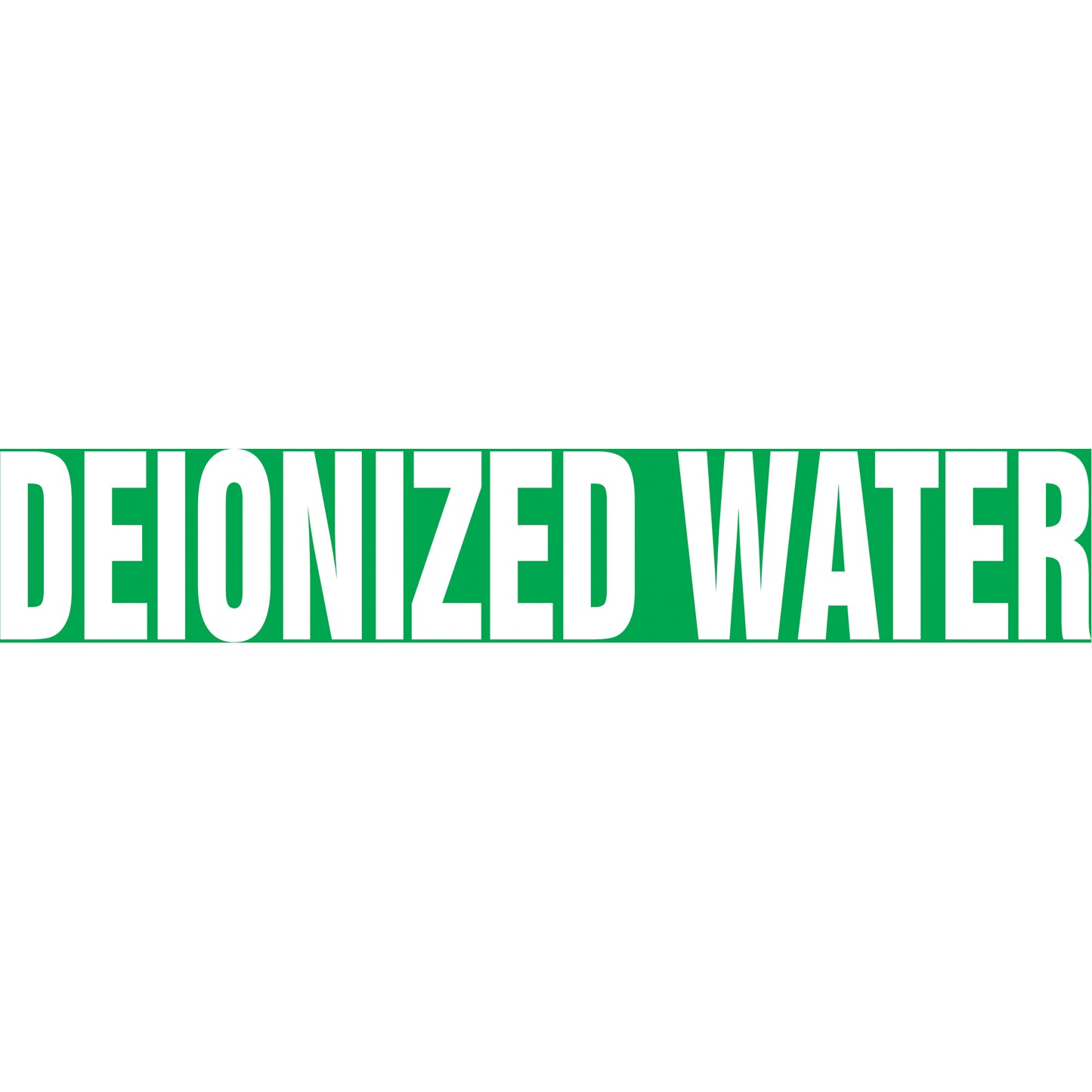 Accuform Signs "Deionized Water" Pipe Markers, Self-Adhesive, 4" H x 24" W, White on Green