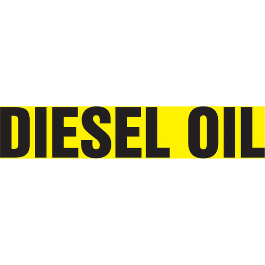 Accuform Signs "Diesel Oil" Pipe Marker, Self-Adhesive, 1" H x 8" W, Black on Yellow