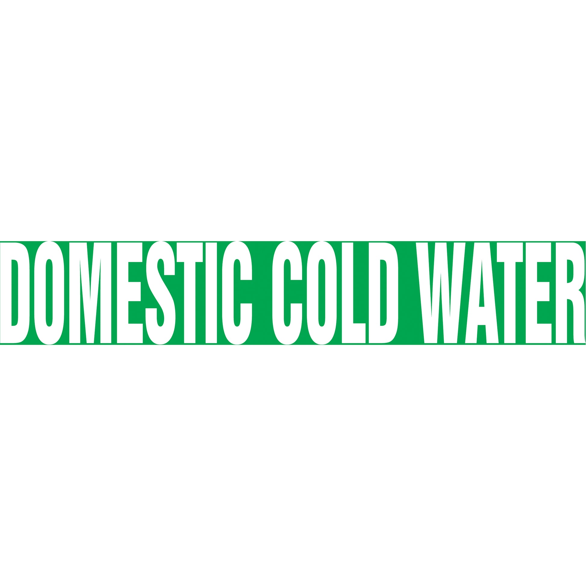 Accuform Signs "Domestic Cold Water" Pipe Markers, Self-Adhesive, 2-1/2" H x 12" W, White on Green