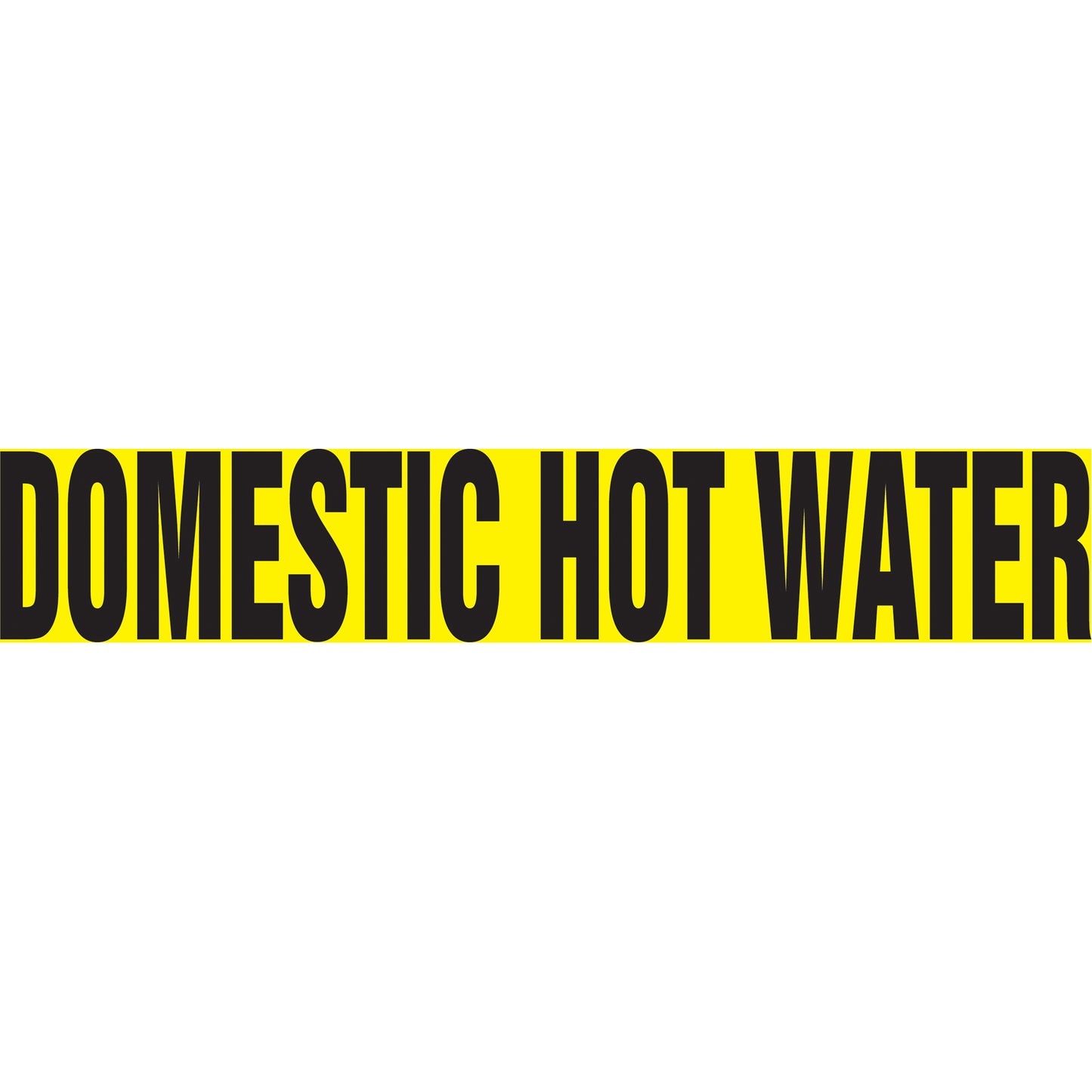 Accuform Signs "Domestic Hot Water" Pipe Markers, Self-Adhesive, 4" H x 24" W, Black on Yellow