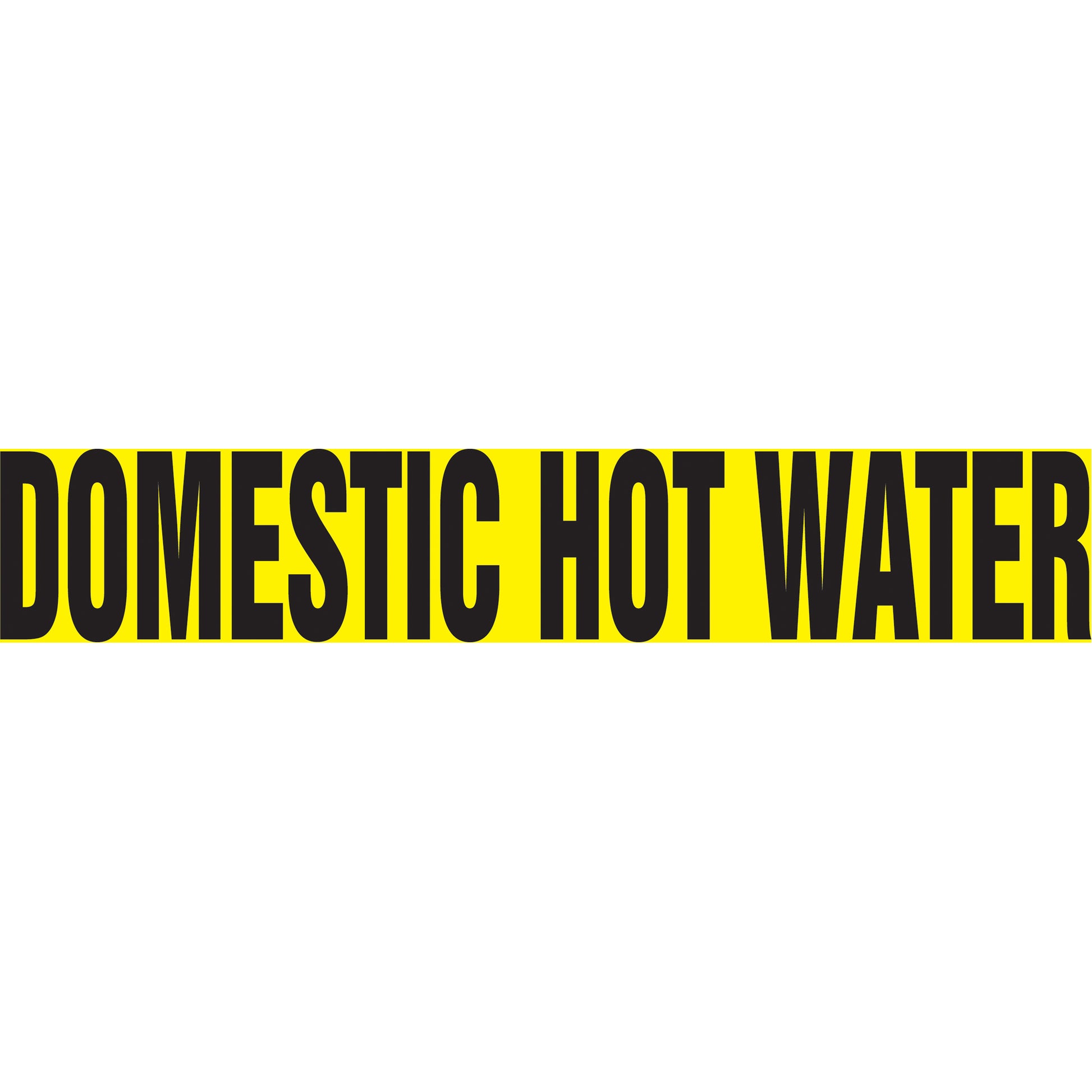 Accuform Signs "Domestic Hot Water" Pipe Markers, Self-Adhesive, 4" H x 24" W, Black on Yellow