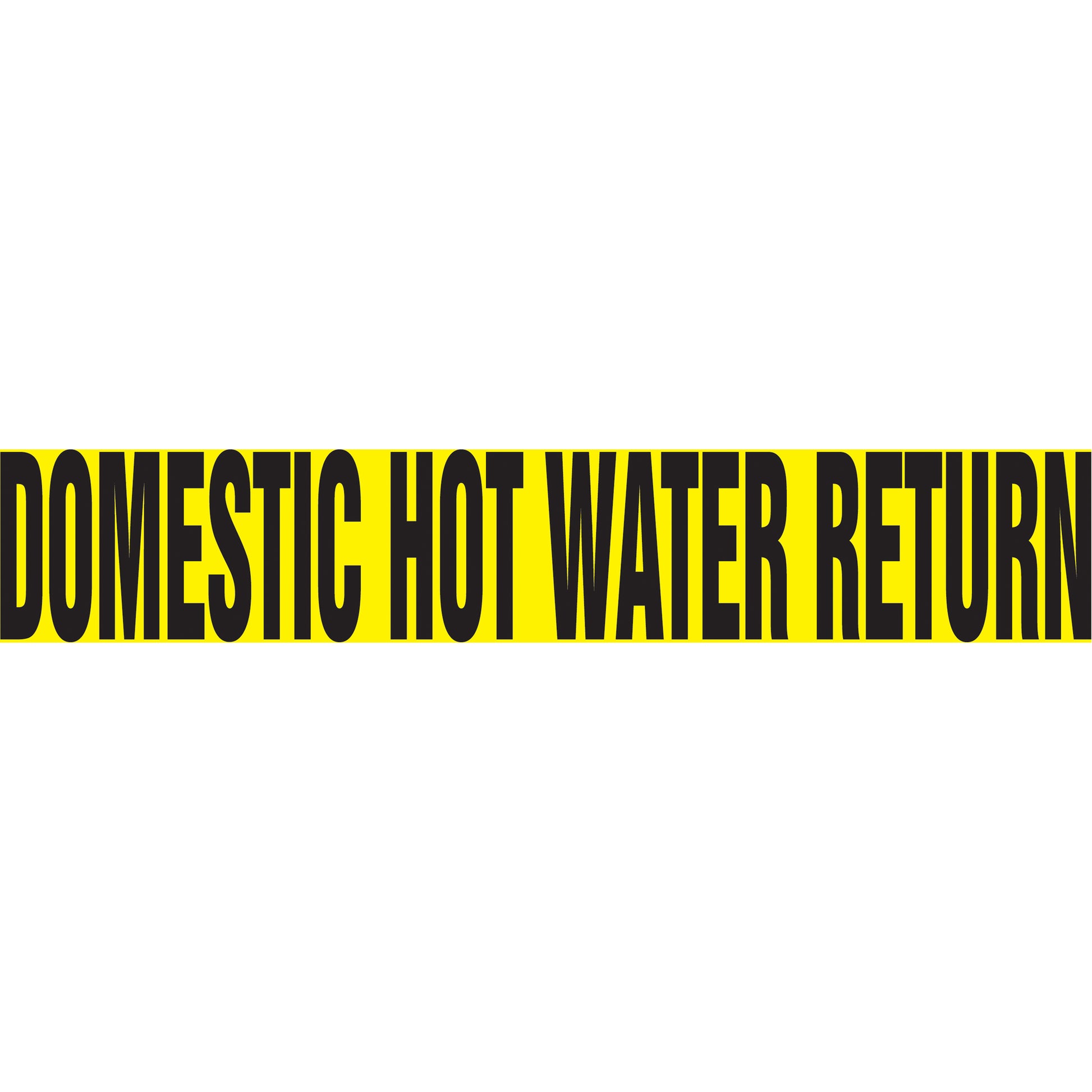 Accuform Signs "Domestic Hot Water Return" Pipe Markers, Self-Adhesive, 4" H x 24" W, Black on Yellow