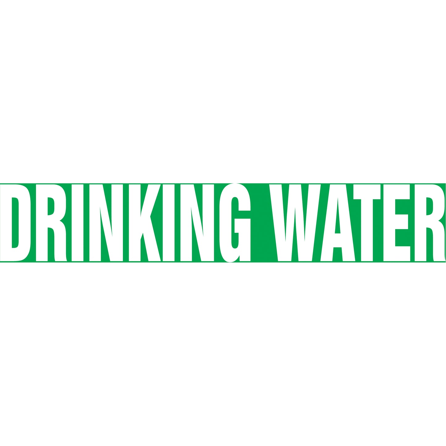 Accuform Signs "Drinking Water" Pipe Markers, Self-Adhesive, 4" H x 24" W, White on Green