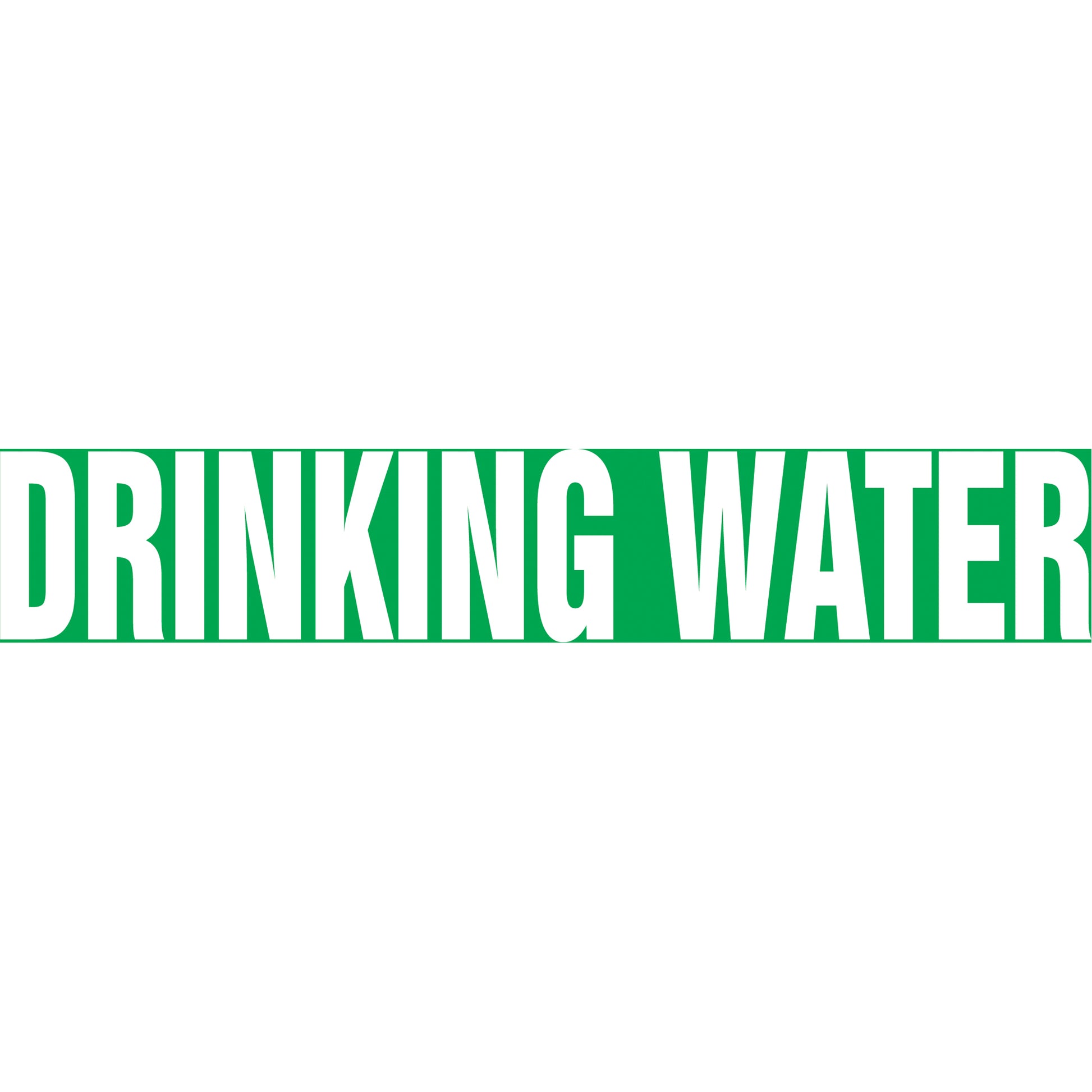 Accuform Signs "Drinking Water" Pipe Markers, Self-Adhesive, 2-1/2" H x 12" W, White on Green