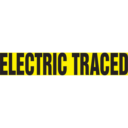 Accuform Signs "Electric Traced" Pipe Marker, Self-Adhesive, 1-1/2" H x 8" W, Black on Yellow