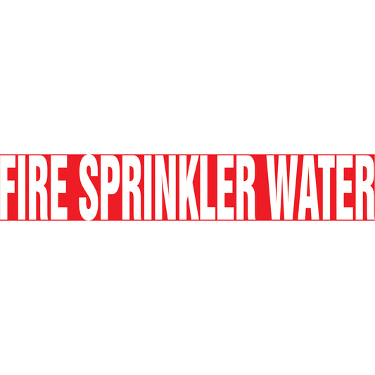 Accuform Signs "Fire Sprinkler Water" Pipe Marker, Self-Adhesive, 2-1/2" H x 12" W, White on Red