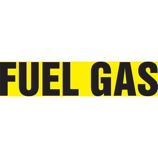 Accuform Signs "Fuel Gas" Pipe Markers, Self-Adhesive, 2-1/2" H x 12" W, Black on Yellow