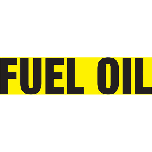 Accuform Signs "Fuel Oil" Pipe Markers, Self-Adhesive, 4" H x 24" W, Black on Yellow