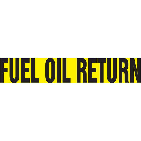 Accuform Signs "Fuel Oil Return" Pipe Markers, Self-Adhesive, 2-1/2" H x 12" W, Black on Yellow