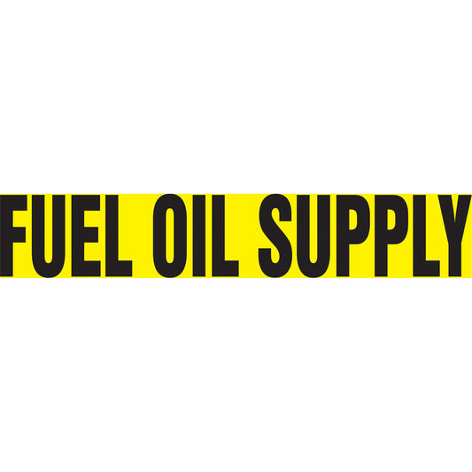 Accuform Signs "Fuel Oil Supply" Pipe Markers, Self-Adhesive, 4" H x 24" W, Black on Yellow