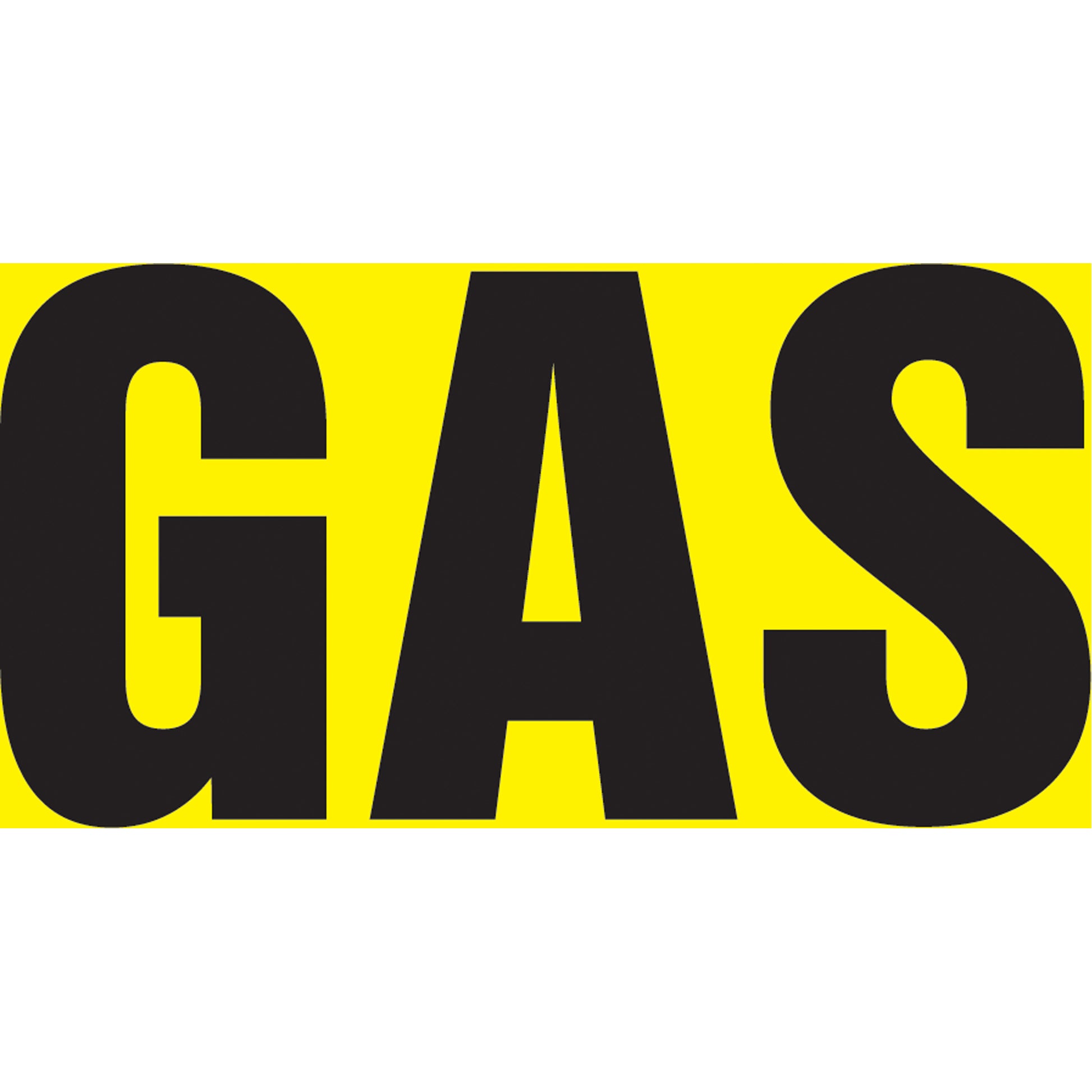 Accuform Signs "Gas" Pipe Marker, Self-Adhesive, 1" H x 8" W, Black on Yellow