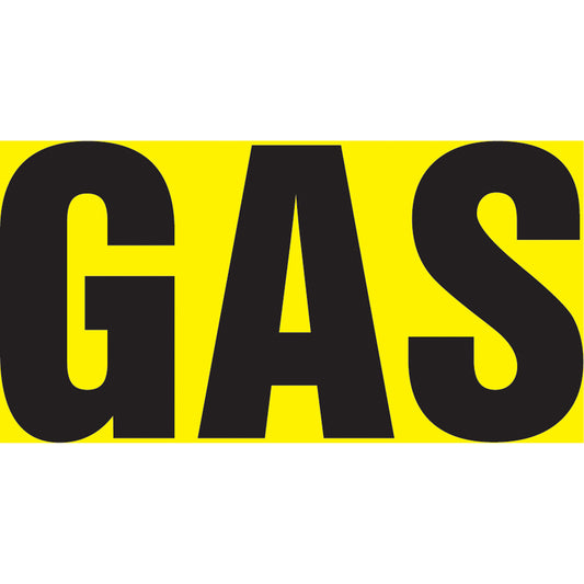 Accuform Signs "Gas" Pipe Marker, Self-Adhesive, 1" H x 8" W, Black on Yellow