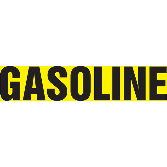 Accuform Signs "Gasoline" Pipe Marker, Self-Adhesive, 2-1/2" H x 12" W, Black on Yellow