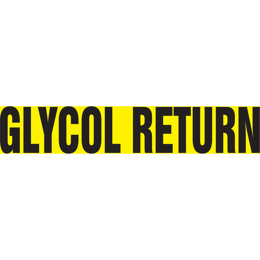 Accuform Signs "Glycol Return" Pipe Markers, Self-Adhesive, 2-1/2" H x 12" W, Black on Yellow