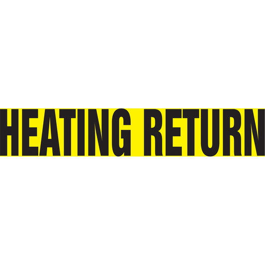 Accuform Signs "Heating Return" Pipe Markers, Self-Adhesive, 4" H x 24" W, Black on Yellow