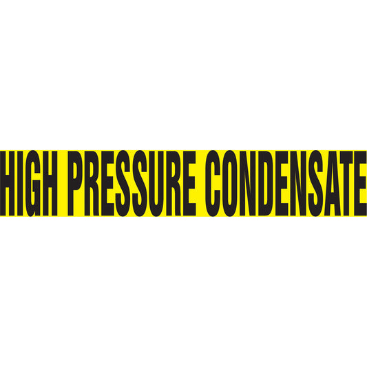 Accuform Signs "High Pressure Condensate" Pipe Markers, Self-Adhesive, 2-1/2" H x 12" W, Black on Yellow