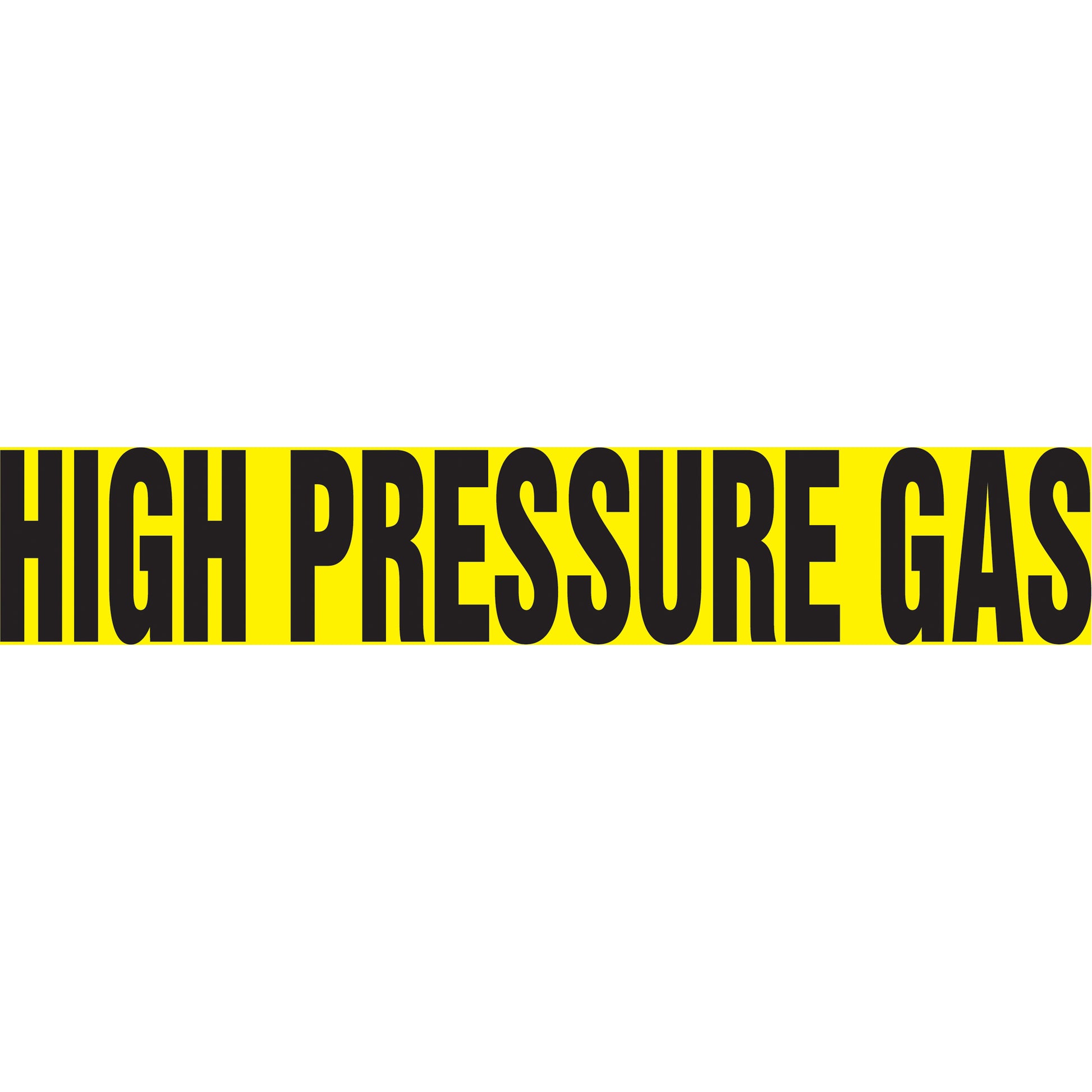 Accuform Signs "High Pressure Gas" Pipe Markers, Self-Adhesive, 2-1/2" H x 12" W, Black on Yellow