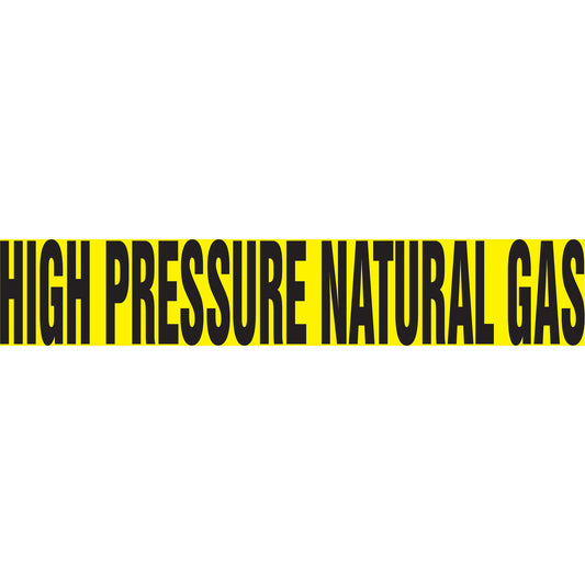 Accuform Signs "High Pressure Natural Gas" Pipe Marker, Self-Adhesive, 1-1/2" H x 8" W, Black on Yellow