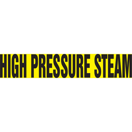 Accuform Signs "High Pressure Steam" Pipe Markers, Self-Adhesive, 2-1/2" H x 12" W, Black on Yellow