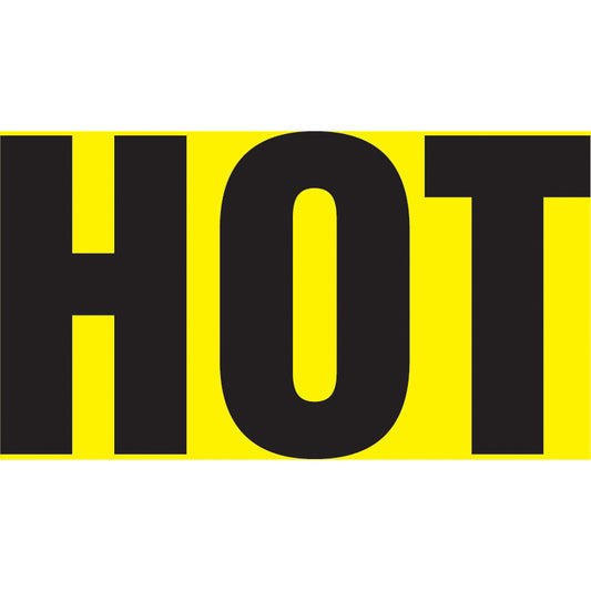 Accuform Signs "Hot" Pipe Marker, Self-Adhesive, 1-1/2" H x 8" W, Black on Yellow