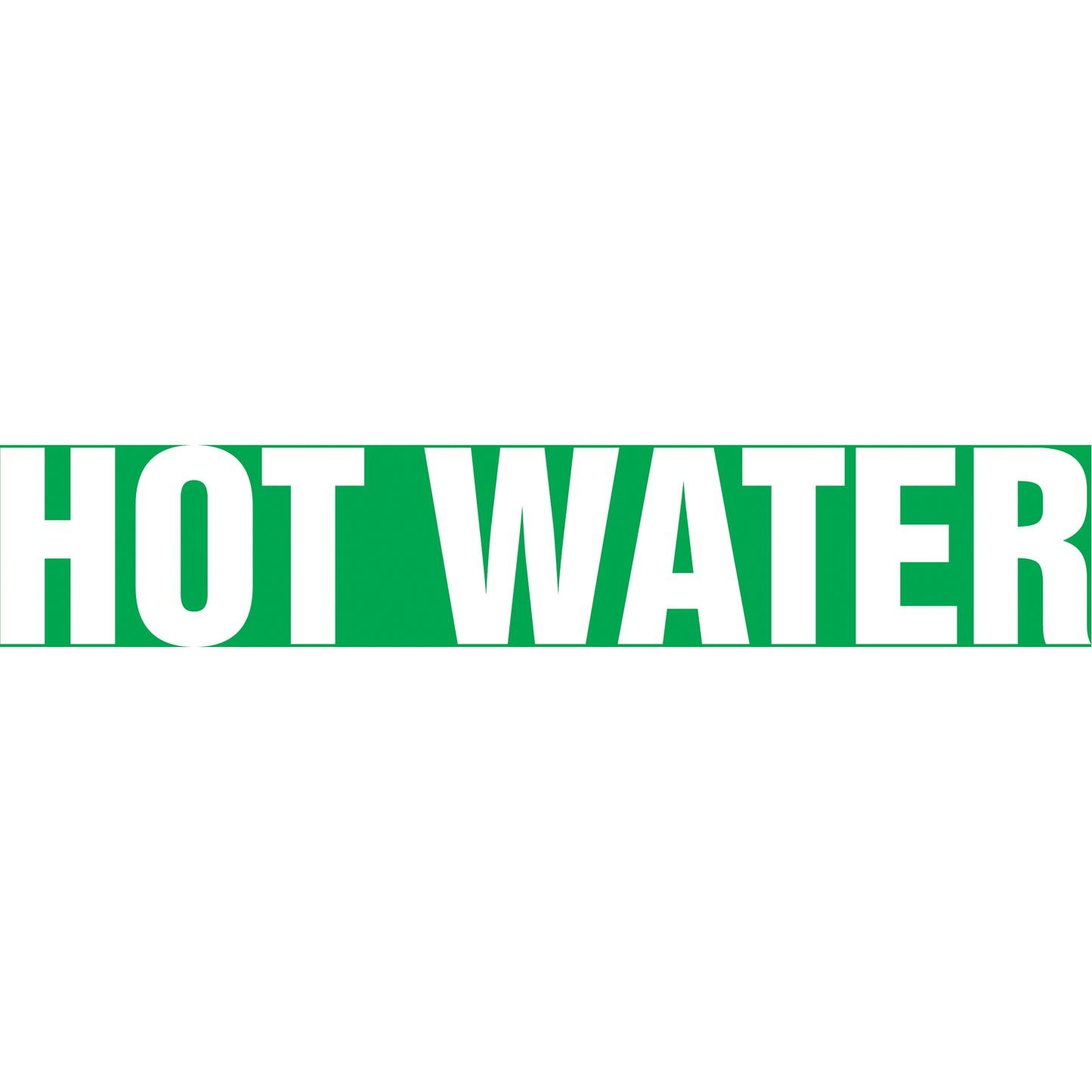 Accuform Signs "Hot Water" Pipe Marker, Self-Adhesive, 4" H x 24" W, White on Green
