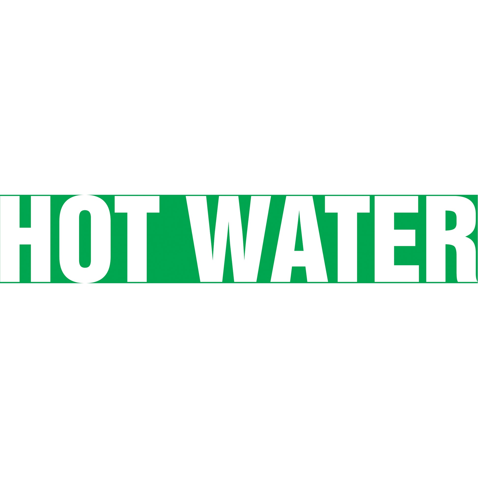 Accuform Signs "Hot Water" Pipe Marker, Self-Adhesive, 4" H x 24" W, White on Green