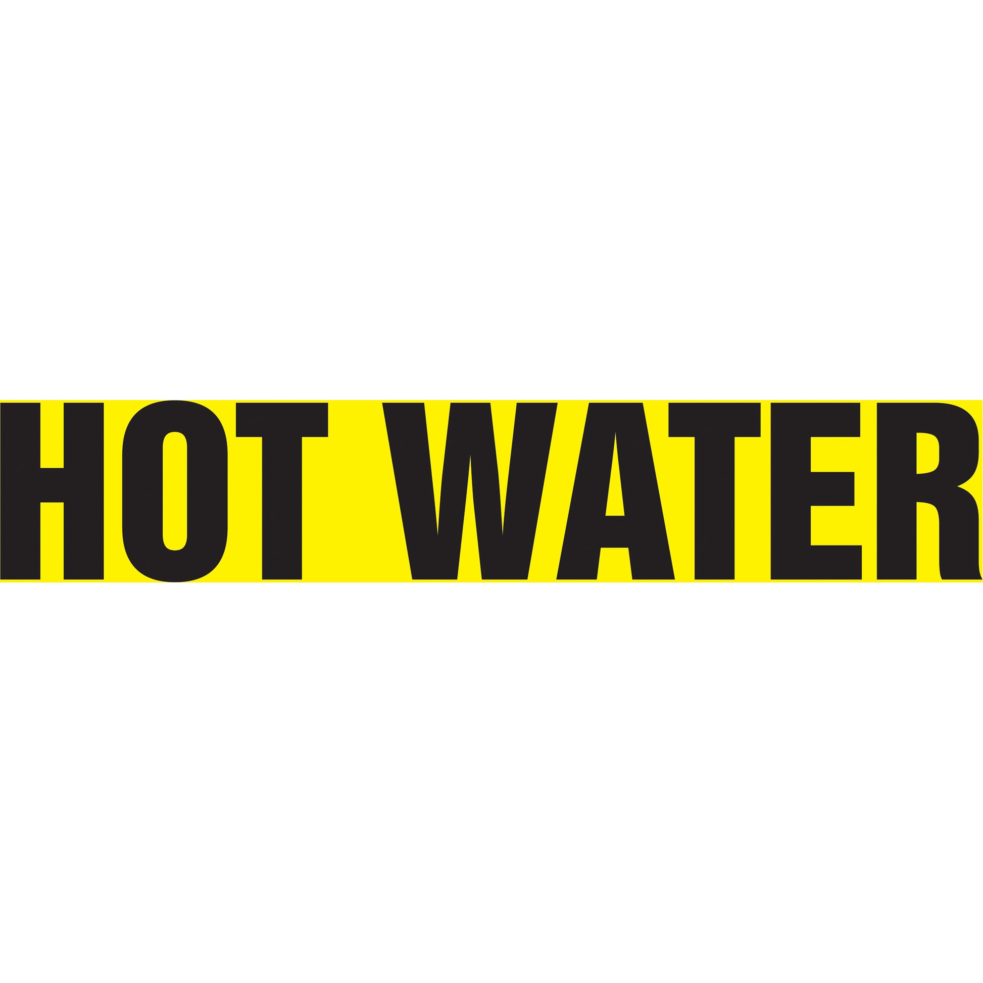 Accuform Signs "Hot Water" Pipe Markers, Self-Adhesive, 2-1/2" H x 12" W, Black on Yellow